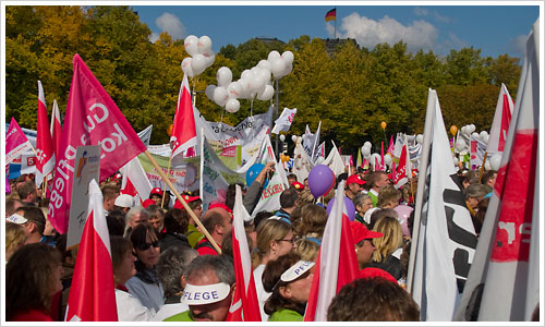 Ärzte demonstrierenam Brandenburger Tor