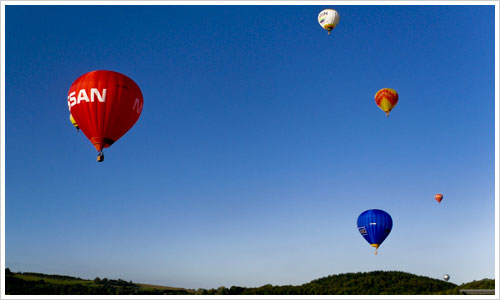 Heissluftballons über dem Bostalsee