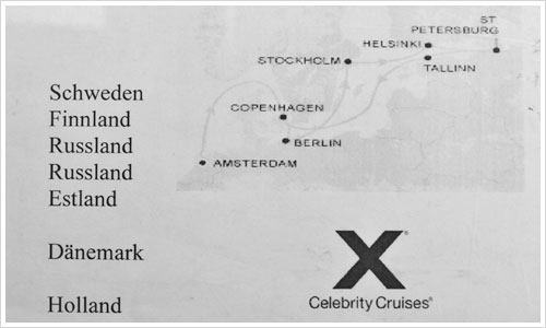 Reiseplan der Celebrity Constellation