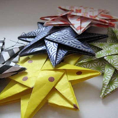 Origami Sterne alle auf einmal