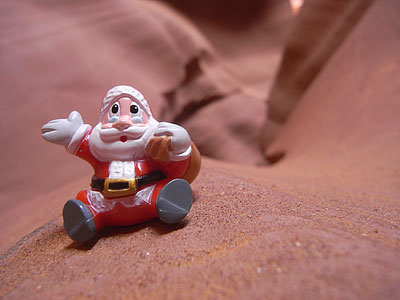 Der Weihnachtsmann im Lower Antelope Canyon.